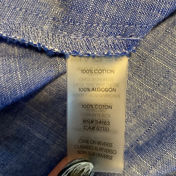 Calvin Klein Blue Denim Belted A-line Ruffled Dress - Picture 11 of 12